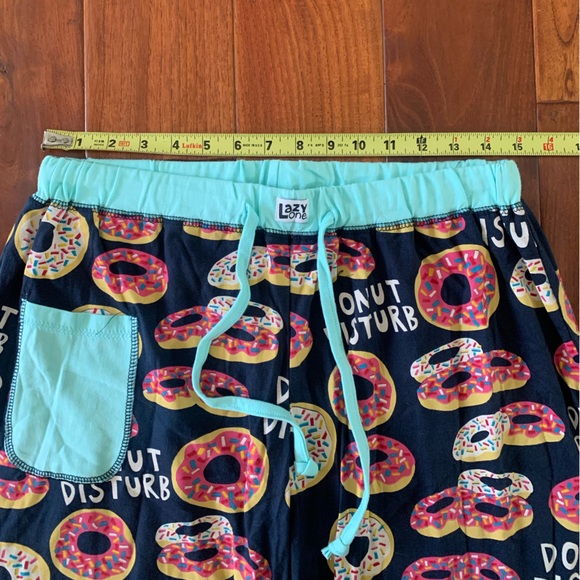 Lazy One Yoga Pajama Pants Women's Size Large DONUT DISTURB 100% Cotton Pocket - Picture 8 of 11